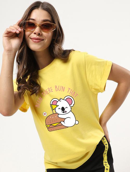 yellow cotton regular tshirt - 19826322 - Very Small Image - 1