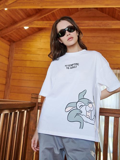 round neck printed tee - 19826375 - Very Small Image - 1