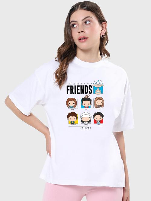 women's chest print crew neck t-shirt - 19826378 - Very Small Image - 1