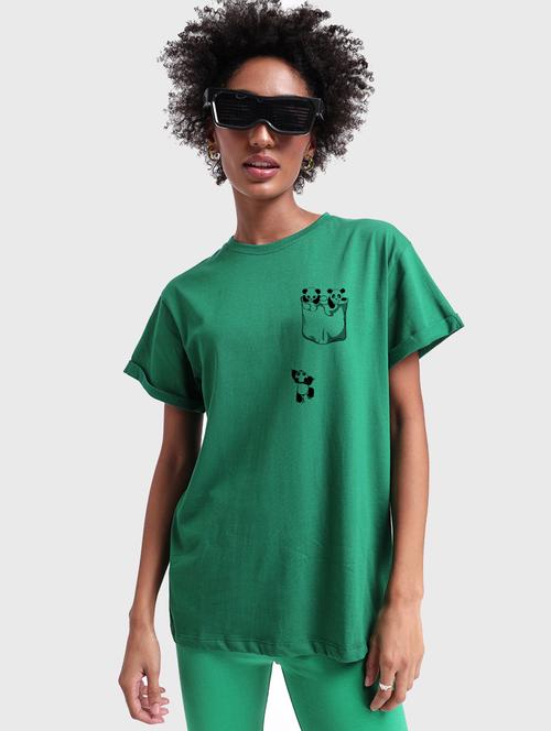 green cotton regular tshirt - 19826422 - Very Small Image - 1