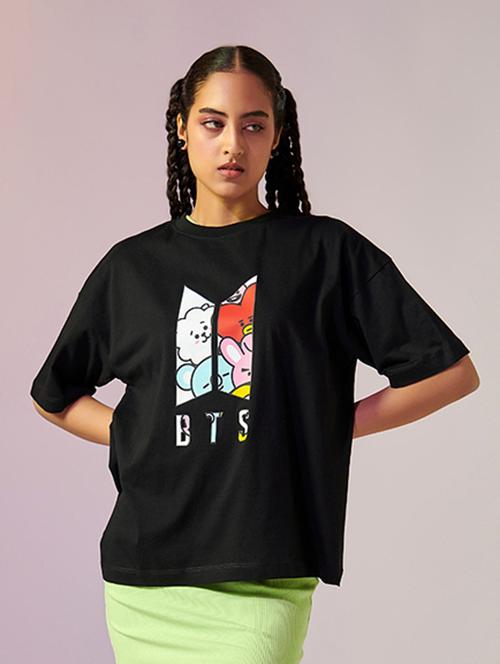 round neck printed tee - 19826434 - Very Small Image - 1