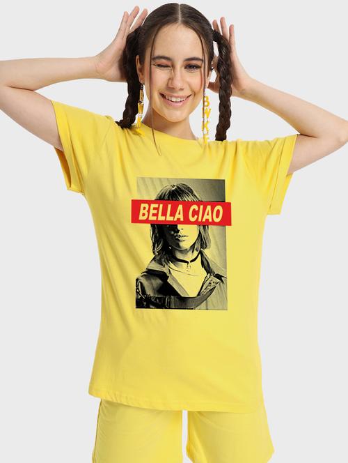 women's front print round neck t-shirt - 19826451 - Very Small Image - 1