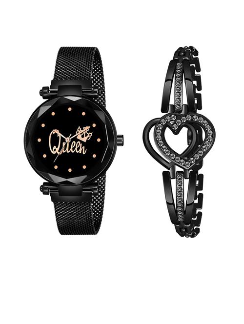 niyatinx women's analog watch & bracelet combo - 19827893 - Very Small Image - 1