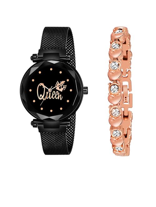 niyatinx women's analog watch & bracelet combo - 19827894 - Very Small Image - 1