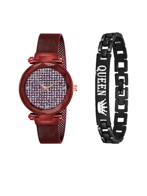 niyatinx analog watch & bracelet combo - 19828168 - Very Small Image - 1
