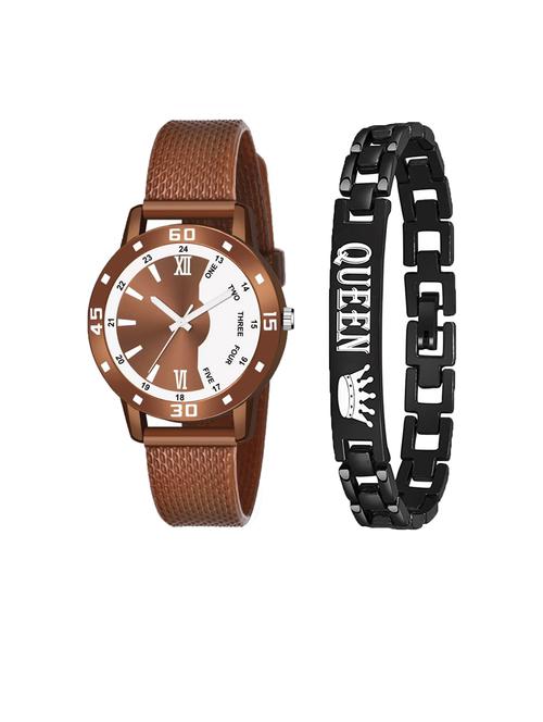 niyatinx women's analog watch & bracelet combo - 19828718 - Very Small Image - 1