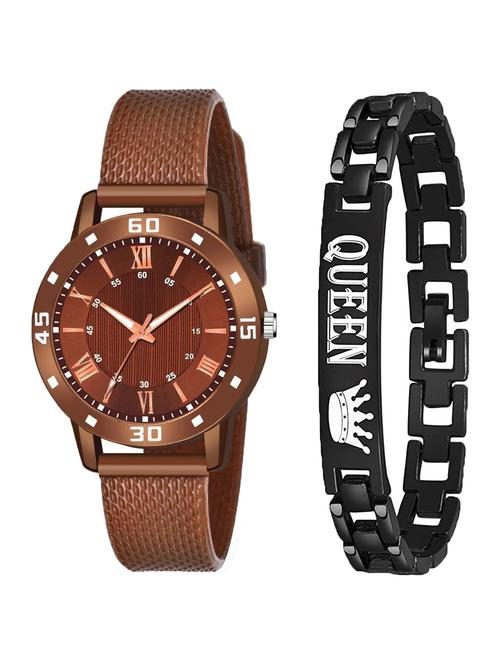 niyatinx women's analog watch & bracelet combo - 19829355 - Very Small Image - 1