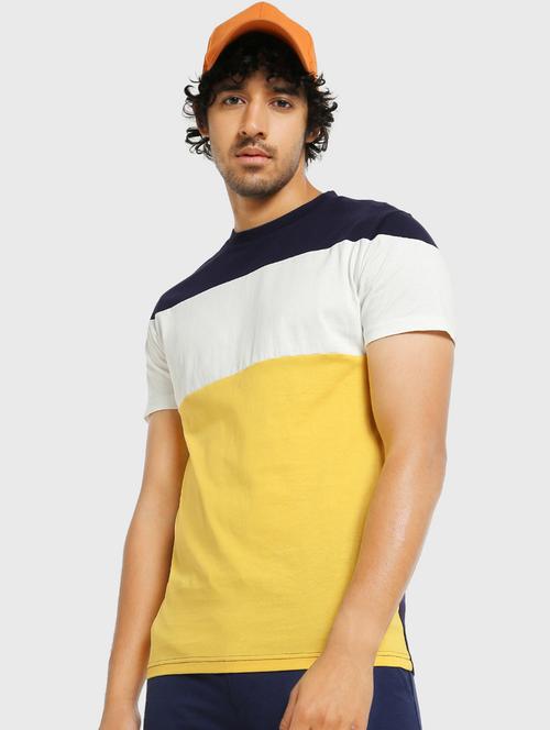 round neck color block t-shirt - 19829371 - Very Small Image - 1