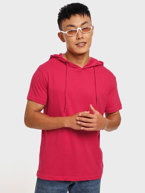 red cotton hooded t-shirt - 19829416 - Very Small Image - 1