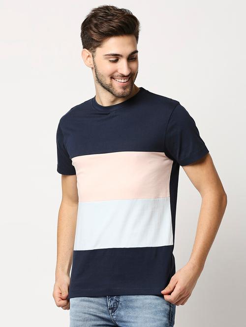 round neck color block t-shirt - 19829432 - Very Small Image - 1