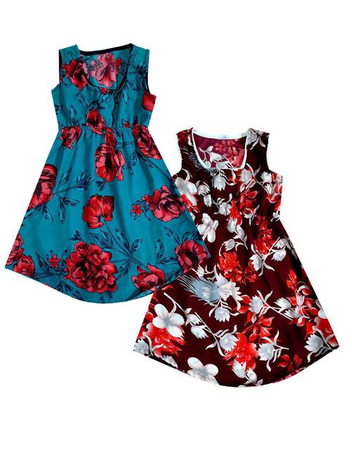 girls square neck sleeveless frock - 19829504 - Very Small Image - 1