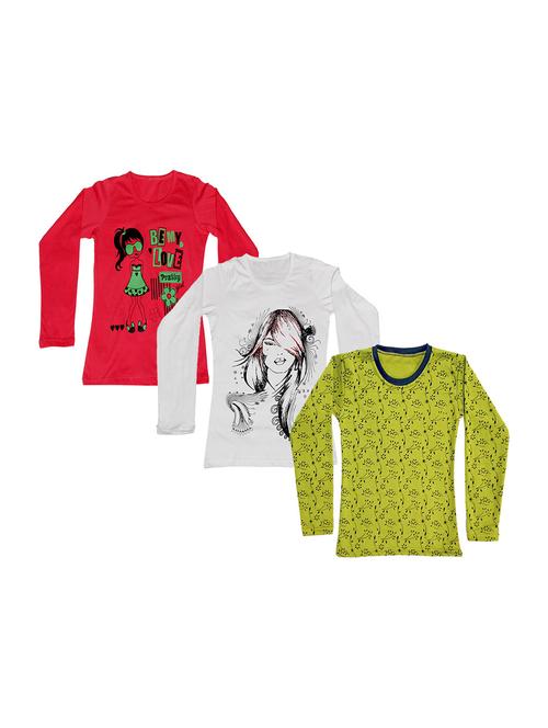 girls pack of 3 regular tees - 19830135 - Very Small Image - 1