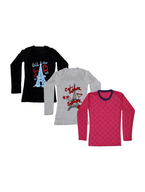 girls pack of 3 regular tees - 19830182 - Very Small Image - 1