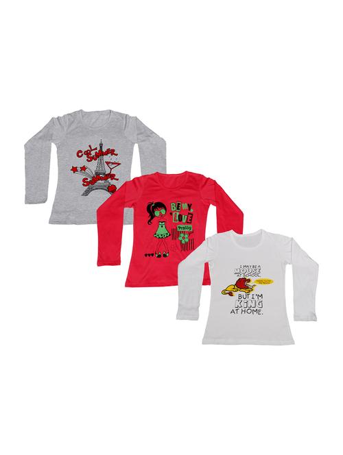 girls pack of 3 regular tees - 19830336 - Very Small Image - 1