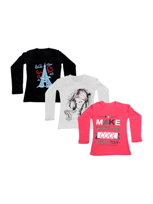 girls pack of 3 regular tees - 19830368 - Very Small Image - 1
