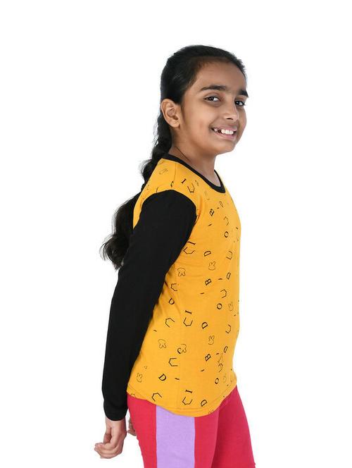 girls round neck printed tee - 19830669 - Very Small Image - 1