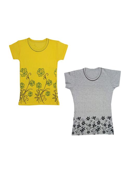 girls round neck printed tees combo - 19831087 - Very Small Image - 1