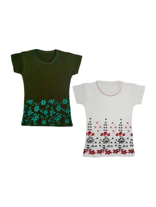 girls round neck printed tees combo - 19831101 - Very Small Image - 1