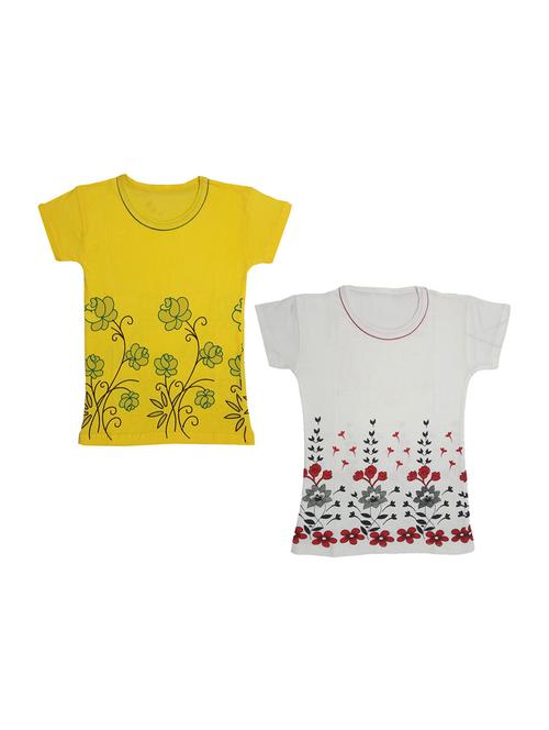 girls round neck printed tees combo - 19831104 - Very Small Image - 1