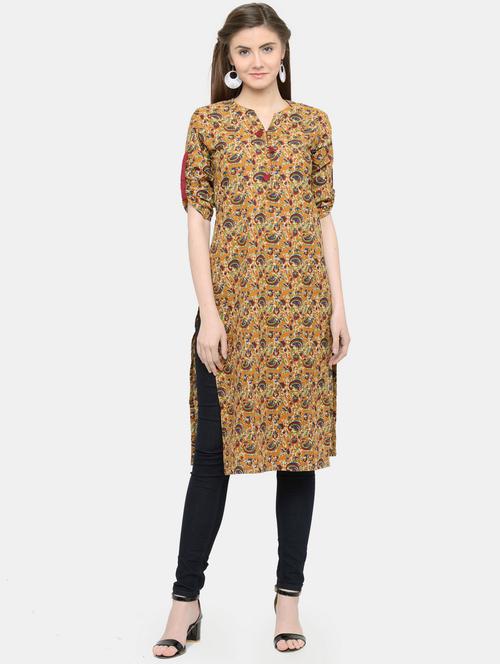 printed cotton straight kurta - 19832262 - Very Small Image - 1