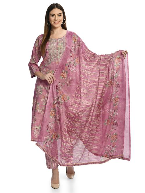 printed kurta pant set with dupatta - 19839159 - Very Small Image - 1