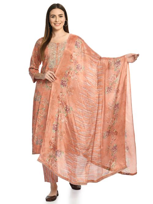 printed kurta pant set with dupatta - 19839161 - Very Small Image - 1