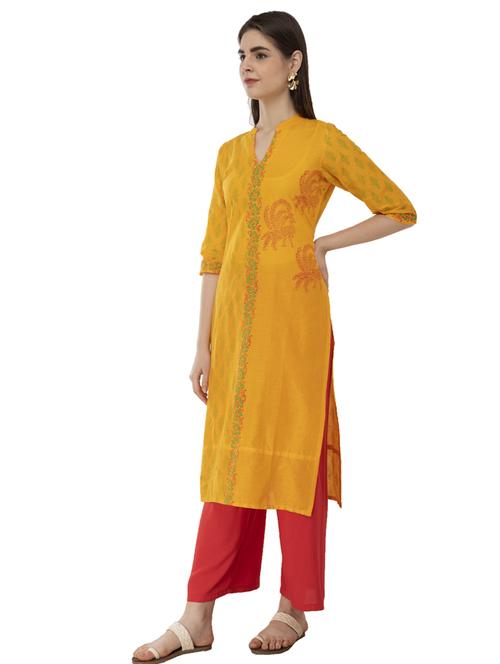 women's straight kurta - 19839188 - Very Small Image - 1