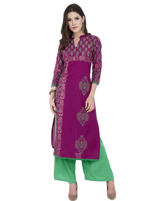 printed straight kurta - 19839211 - Very Small Image - 1