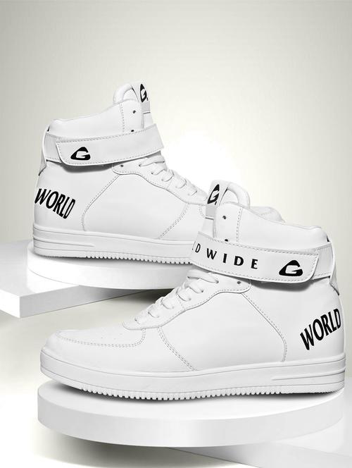 white pu high up sneakers - 19839367 - Very Small Image - 1