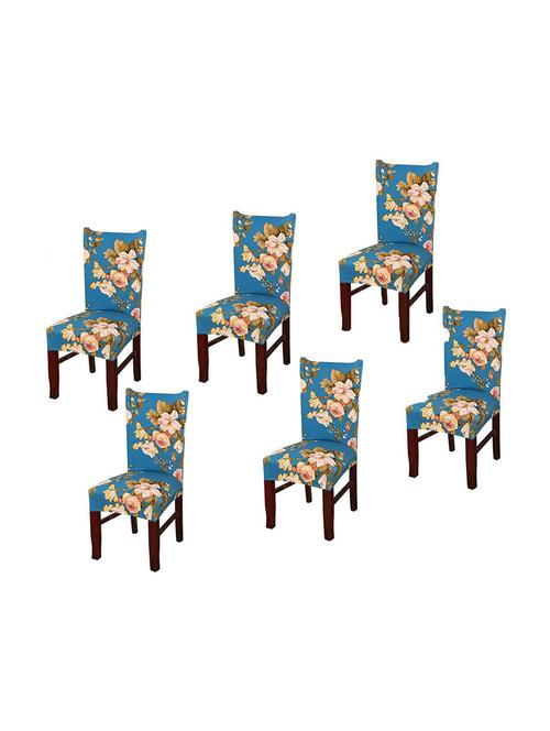 pack of 4 blue printed chair cover - 19839404 - Very Small Image - 1