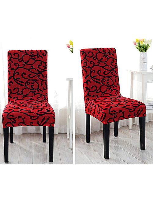 red printed chair cover - 19839407 - Very Small Image - 1