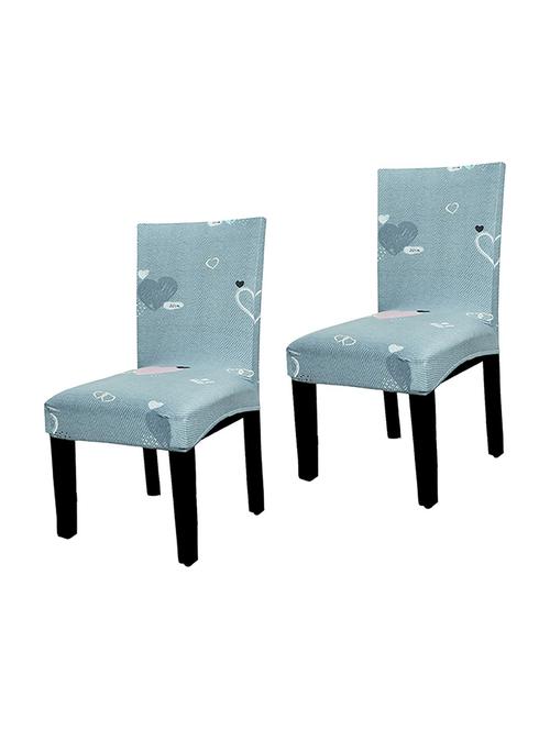 pack of 2 blue printed chair cover - 19839432 - Very Small Image - 1