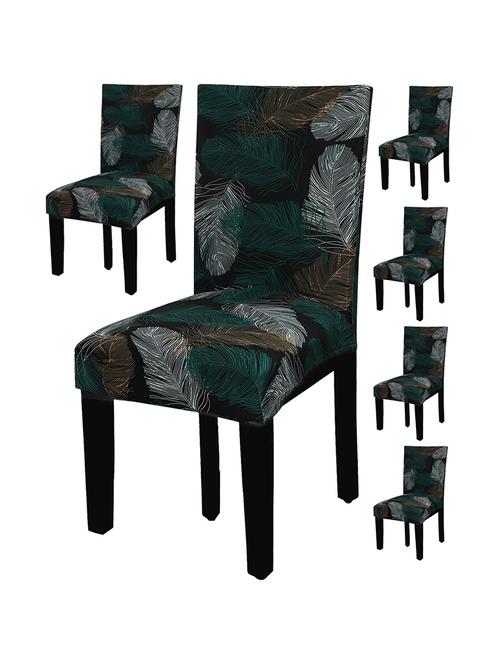 pack of 6 black printed chair cover - 19839466 - Very Small Image - 1