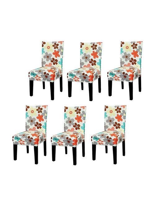 pack of 6 multi colored printed chair cover - 19839486 - Very Small Image - 1