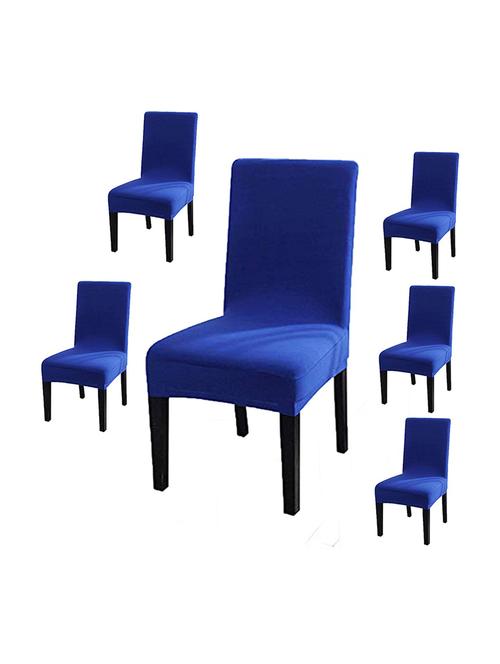 pack of 4 blue solid chair cover - 19839491 - Very Small Image - 1