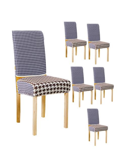 pack of 6 multi colored printed chair cover - 19839496 - Very Small Image - 1