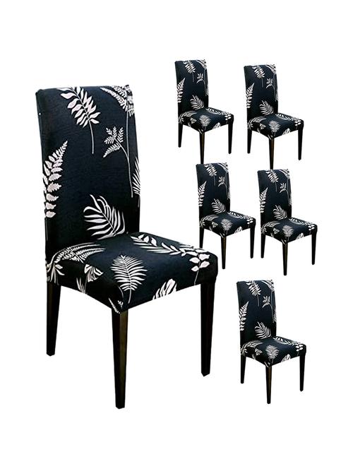 pack of 6 black printed chair cover - 19839508 - Very Small Image - 1
