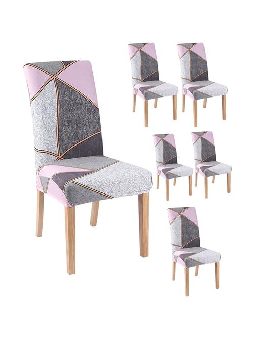 pack of 6 multi colored printed chair cover - 19839510 - Very Small Image - 1
