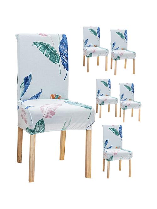 pack of 6 blue printed chair cover - 19839525 - Very Small Image - 1