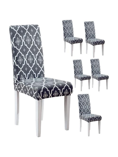 pack of 6 grey printed chair cover - 19839550 - Very Small Image - 1