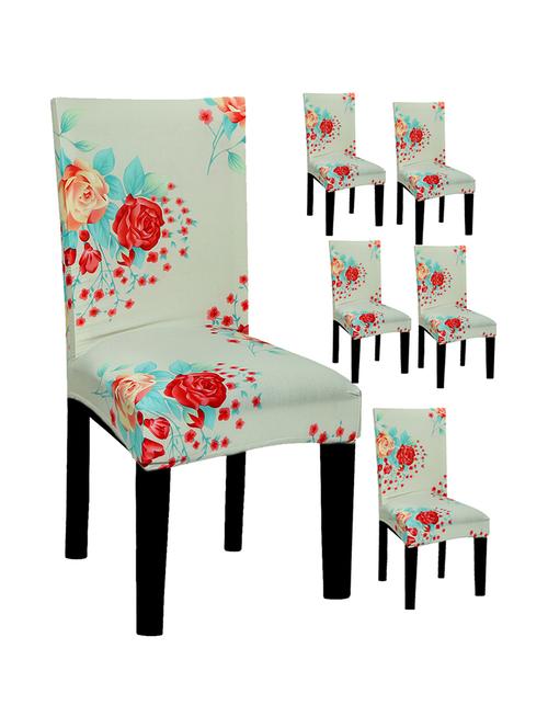 pack of 6 sea green printed chair cover - 19839551 - Very Small Image - 1