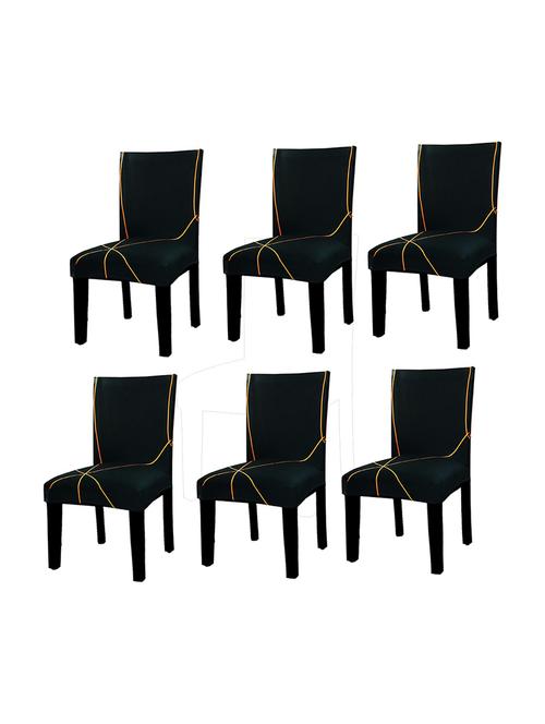 pack of 6 black printed chair cover - 19839584 - Very Small Image - 1