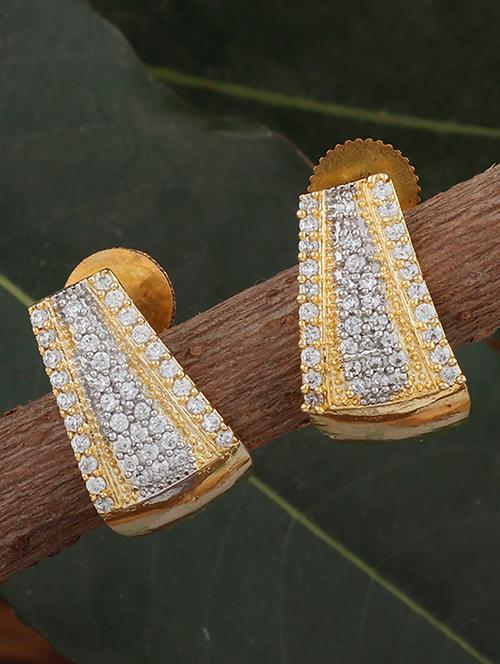 gold brass studs earring - 19839933 - Very Small Image - 1