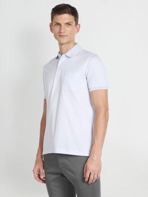 light blue solid polo t-shirt - 19840211 - Very Small Image - 1