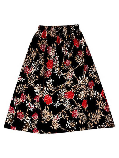 mid rise floral printed a line skirt - 19840592 - Very Small Image - 1