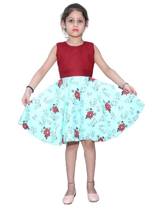 girls round neck sleeveless frock - 19840688 - Very Small Image - 1