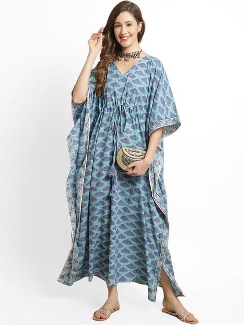 v neck printed kaftan maxi dress - 19840759 - Very Small Image - 1