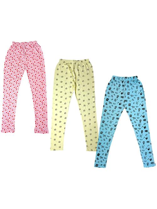 girls pack of 3 printed leggings - 19843119 - Very Small Image - 1