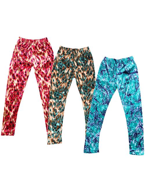 pack of 3 girls printed leggings - 19843334 - Very Small Image - 1