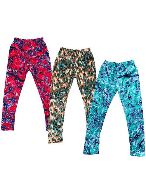pack of 3 girls printed leggings - 19843351 - Very Small Image - 1